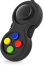 True Tonic Toys The Original Fidget Retro: The Rubberized Classic Controller Game Pad Fidget Focus Toy with 8-Fidget Functions and Lanyard - Perfect for Relieving Stress (Original Version)