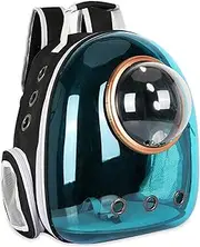 Pet Space Capsule Backpack, Small Medium Cat Puppy Dog Carrier, Transparent Breathable Heat Proof, Pet Carrier for Travel Hiking Walking Camping, Blue