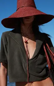 [Johanna Ortiz] Misty Cropped Cotton Terry Top