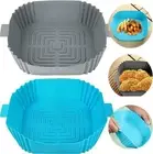 Air Fryer Silicone Liner Baking Pan Square 2 Pack, Air Fryer Liner, Reusable Air