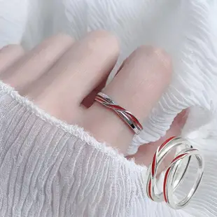【OBIYUAN】情侶 對戒 男女一對 戒指 紅線 鈦鋼 飾品(MSR123)