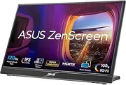 ASUS ZenScreen MB16QHG Portable Monitor – 16-inch 16:10 QHD (2560 x 1600) IPS panel, 120 Hz refresh rate, DisplayHDR 400, 100 Procent DCI-P3, L-shaped kickstand, tripod, USB Type-C, HDMI, Flicker Free