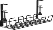 Uandhome Cable Management Tray Under Desk, As Cord Basket Tray Cable Racks Under Desk Cable Organizer for Wire Management, Sturdy Metal Cable Tray Basket for Office Home Standing Desk