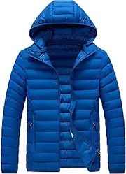 [JEShifangjiusu] Lightweight Cover Jacket With Hat Warm Winter Thick Ski Jacket Man Sports Jacket, Blue 1, 7XL