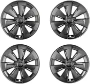 4PCS Wheel Caps Compatible for Tesla Model Y 19-Inch Hub Cap Automobile Replacemen HubCap Full Rim Cover 2018-2025 Accessories(LR-Gun Grey)