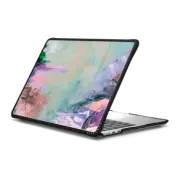 MacBook Air 13-inch (M2 - M4) Impact Case WINTER DREAMLAND 2 - Colorful Abstract Acrylic Painting Fine Art Turquoise Aqua Teal Lavender Plum Purple Brown Peach Nature Cool Coastal Landscape Chic Whimsical Textural Swirls Modern