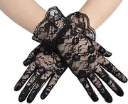 [AWOCAN] Women's Lace Elegant Short Gloves for Wedding, Tea Party, Prom, and Evening - Courtesy Summer Wear