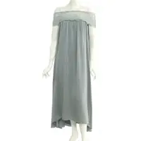 在飛比找momo購物網優惠-【SELF-PORTRAIT】平肩蕾絲長洋裝(湖水綠)