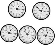 DOITOOL 5pcs 70mm Quartz Clock Face Insert DIY Craft Miniature Clocks Roman Numerals Wall Quartz Parts
