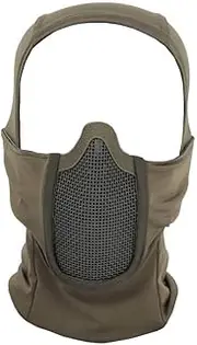 [LEJUNJIE] Tactical Gear Breathable Balaclava Mesh Mask Ninja Style Full Face Airsoft Mask Windproof, Od