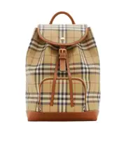 Burberry Checked Foldover Top Backpack One size Archives Beige/heather brown