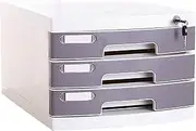 VUCICA Drawer Storage Cabinet, Multi-Layer Lockable Desktop File Cabinet, with Label Paper, Information Cabinet, for File Storage and Sorting (Size : 3-Layers)