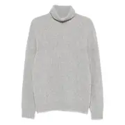 [Scaglione] Scaglione Turtleneck Ribbed Sweater M GREY