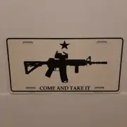 COME AND TAKE IT 2ND GUN RIGHTS METAL AUTO TAG LICENSE PLATE (NEW)
