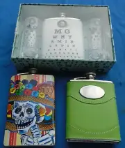 Hip Flasks Stainless Steel 6 Oz 7 Oz 8 Oz With Shot Glasses