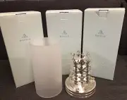 Set Of 3 Partylite Snowflake Lantern Glass Tea Light Holder P7475
