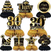 Gold 30th Birthday Honeycomb 9pk