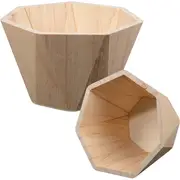 Urban Crafter Geometric Shaped Pine and Plywood Decorative Bowl 15 x 15 x 10cm