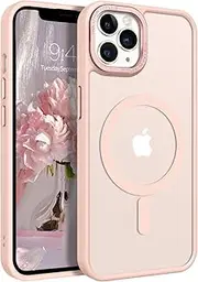 BENTOBEN Case for iPhone 11 Pro Max, Skin-Friendly Touch Slim Shockproof Case Supports Magnetic Wireless Charging, Full-Body Protective Phone Case for iPhone 11 Pro Max 6.5 inch, Pink