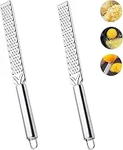 2 Pcs Lemon Zester Grater, Professional Lemon Grater Citrus Zester, Parmesan Cheese Grater with Handle, Lemon Zester Tool for Cheese Citrus Lime Chocolate Fruits Vegetables Ginger Garlic