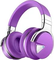Silensys E7 Active Noise Cancelling Headphones Bluetooth Headphones with Microphone Deep Bass Wireless Headphones Over Ear, Comfortable Protein Earpads, 30 Hours Playtime for Travel/Work, Purple