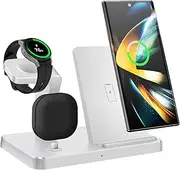 3 in 1 Wireless Charger for Samsung Wireless Charging Station Compatible with Samsung Galaxy S25/S24/S23/S22/S21/S20,Note 20/10,Galaxy Watch Ultra/7/6/5/4/3/Active,Galaxy Buds Series