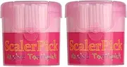 Angled toothpick Scalerpick White Plastic Household Teeth Cleaning Curved Hook 2 Bottle 400pieces (magenta)