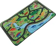 Mobestech Foldable Dinosaur Play Mat for Non Slip Rug with Traffic Design for Playroom Bedroom Easy to Clean