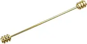 [Mealoodiousmusea] Shirt Collar Pin Clip 65mm Men's Collar Bar Tie Pin for Father's Day Wedding Gold, 6.5cm