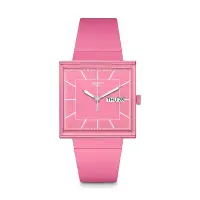 在飛比找Yahoo奇摩購物中心優惠-Swatch WHAT IF…ROSE? 生物陶瓷 方形錶 