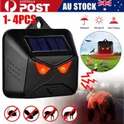 1-4X Solar Animals Repeller Red LED Nocturnal Predator Deterrent Lights Devices