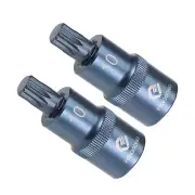 2pcs M10 Triple Square Spline Bit Sockets 1/2" Drive Screwdriver for Machinery