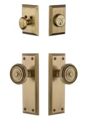 New Grandeur FAVSOL_SP_ESET_234 Fifth Avenue Solid Brass Combo Lock Door Knob