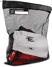 Meister Athlete XL Wash Bag - Large Mesh Sports Laundry Bag w/Zipper Lock - Black