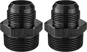 EVIL ENERGY 16AN Male Flare to 1-1/4" NPT Pipe Fitting Adapter Straight Aluminum Black 2PCS