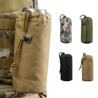 Tactical Molle Water Bottle Pouch Kettle Holder Waist Bag Hiking Camping EDC Bag