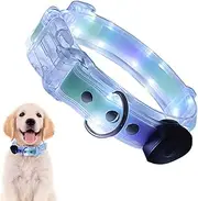 Light up Dog Collar for Night Walking | Rechargeable Led Dog Safety Necklace Light,Adjustable Glowing Collar for Night Walking, Dark, Outdoor
