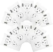 NULYLU 10pcs Prank Outlet Sticker Fake Outlet Adult Pranks Party Favor for Guests Office Supplies for Women Fake Electric Outlet Prank Items Electrical Stickers White Vinyl