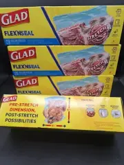 Glad FLEXnSEAL Freezer bags. Lot of 4