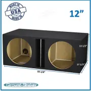 12" Dual Center Vented Ported Sub Box Subwoofer Enclosure Speaker Box Car Audio