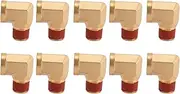 Brass Pipe Fitting Adapters, Brass Pipe Fitting, 10-Piece 3/8in NPT Brass Pipe Fittings Set - 90 Degree Male to Female Leak Proof Adapter for Air, Gas, Oil, and Fluid