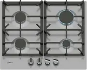 [NEFF] N70, T26CIP8N0, 60cm Gas Hob with 4 burner, Optimised FlameSelect, 2 Dishwasher suitable cast iron pan supports, Detachable metallic sword dials