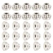 Knurled Thumb Nut, 25Pcs M3*0.5 Iron Round Knobs nickel plating, Silver Tone