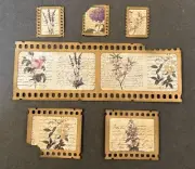 #2662 lot 6 faux flim strip photo slide ephemera junk journal scrapbook - Tonya