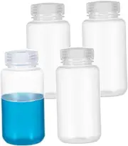 LIFKOME Travel Plastic Bottles 4pcs Reagent Bottles Wide Mouth 250ml Refillable Containers