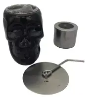 Tabletop Fire Pit Bowl Fireproof Black Ceramic Skull New Boxed