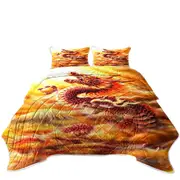 Cool Fantasy Art Red Clouds Dragon Coverlet