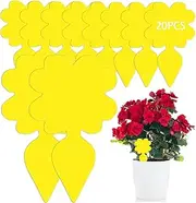 MEGAROOM Nematodes Against Fungus gnats, Yellow Stickers, Fungus gnats Fight with Yellow Plates, pest Control, Effective for Potting Soil, Indoor Plants, Fruit Flies, Insects, Pack of 20