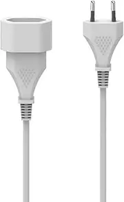 Extension Cord with European Plug, for Indoors, 5 m, White