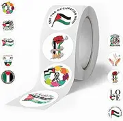 500Pcs Free Palestine Stickers Roll,Freedom Stand with Palestine Flags Decal - Easy Stick & Removeable for Craft Notebooks Letters Window Teens Students Teachers
